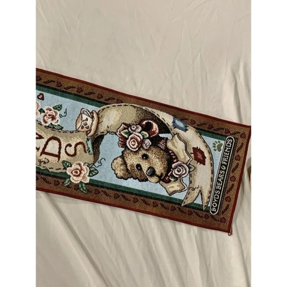 Boyds Bears Best Friends Afternoon Tea Tapestry Wall Hanging Bell Pull 7.5